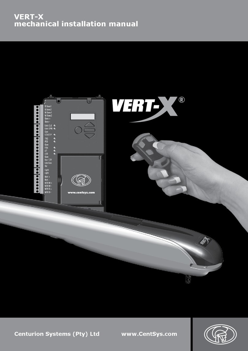 CENTURION SYSTEMS VERT-X Mechanical Installation Manual