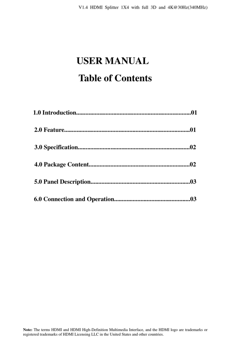 Well SPLT-HDMI1.4/4-WL user manual