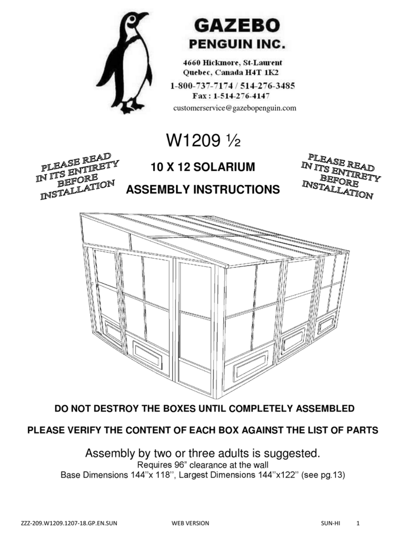 Gazebo penguin W1209 1/2 User manual