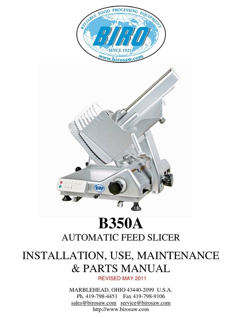 BIRO B350A INSTALLATION, USE, MAINTENANCE & PARTS MANUAL