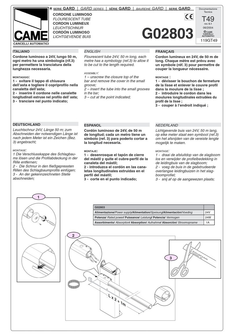 CAME GARD series quick start guide