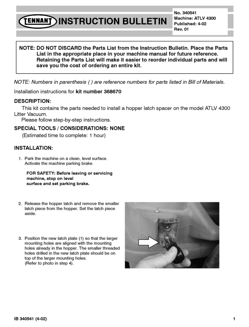 Tennant ATLV 4300 Instruction bulletin