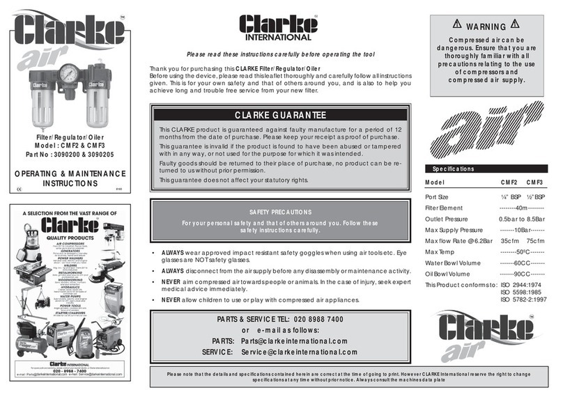 Clarke CMF2 Installation and operation manual Clarke CMF2 Installation and operation manual