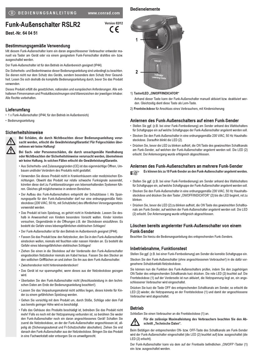 Conrad RSLR2 User manual