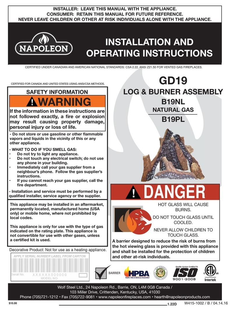 Napoleon GD19 User manual