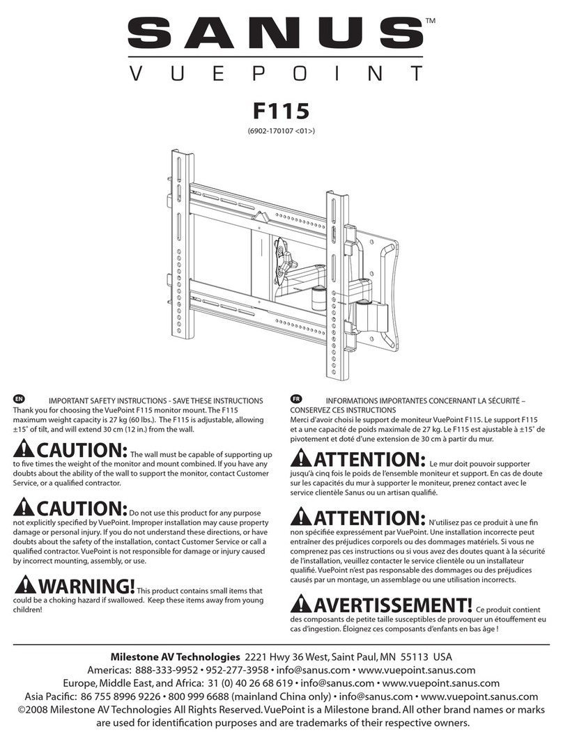 SANUS VuePoint F115 User manual SANUS VuePoint F115 User manual