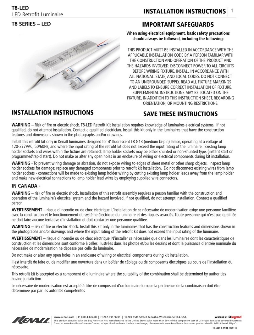 LEGRAND Kenall T8 Series installation instructions