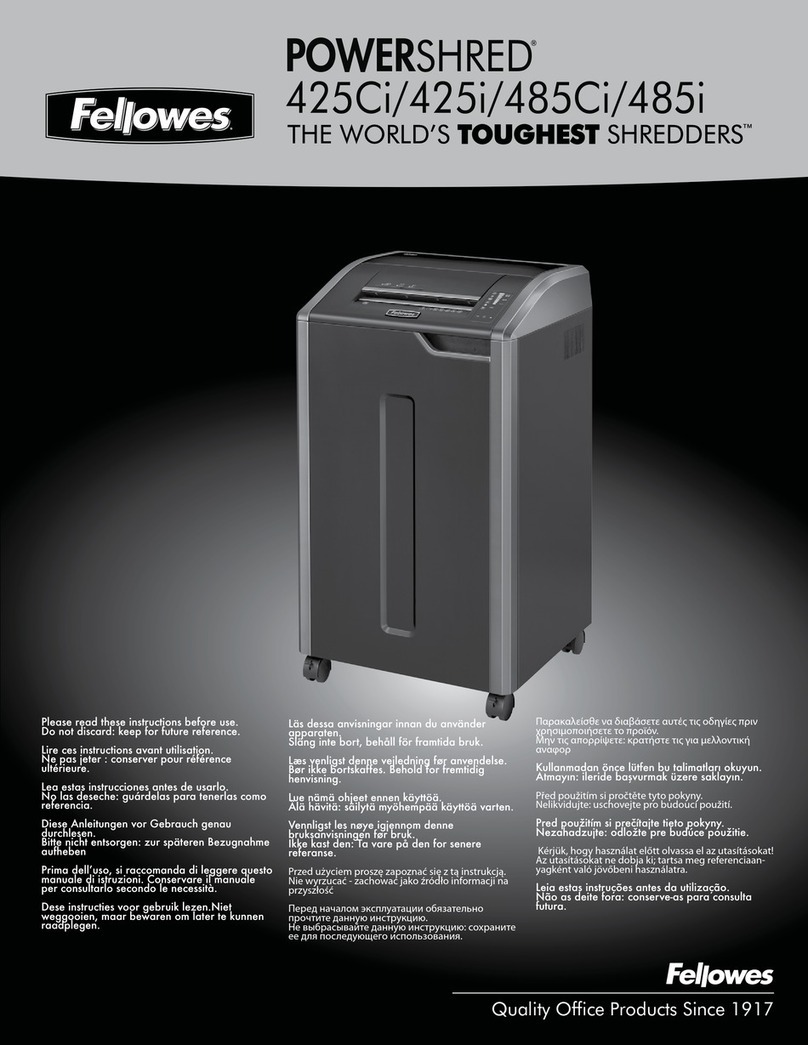Fellowes POWERSHRED 425Ci User manual