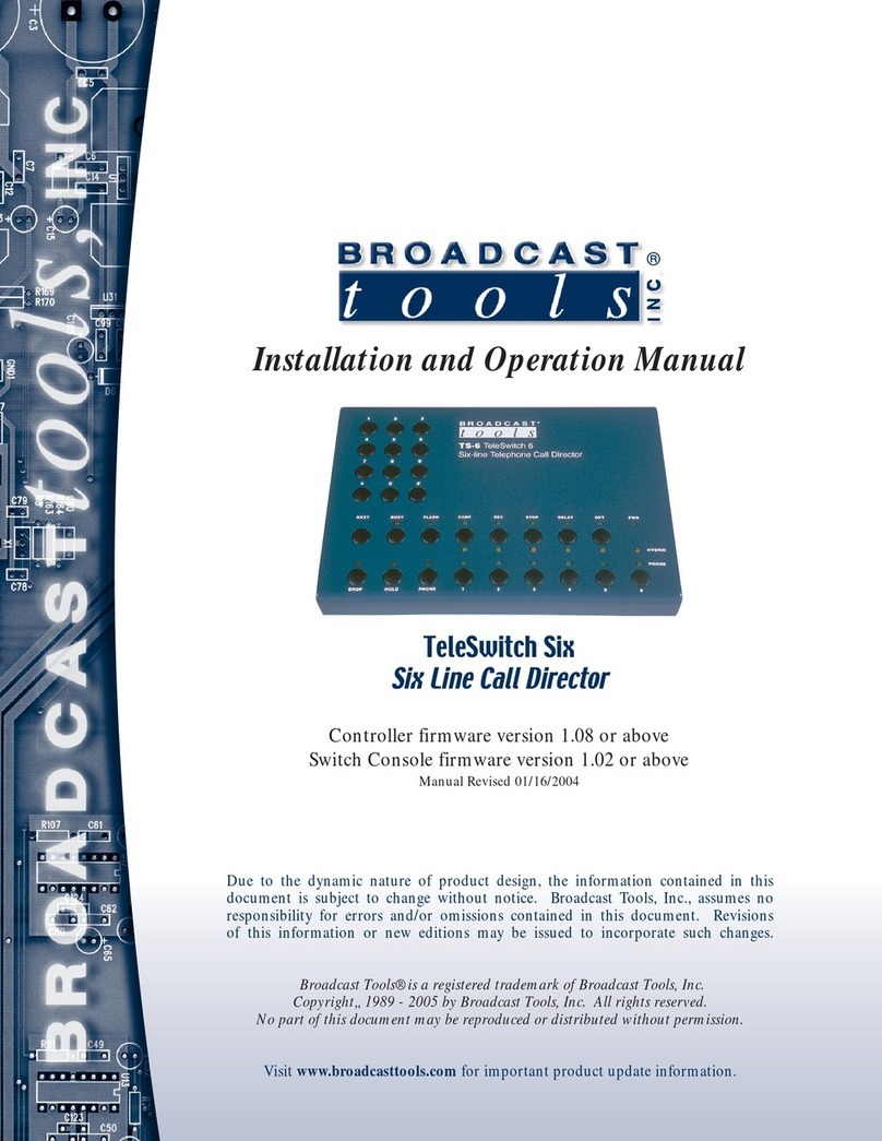 Broadcast Tools TeleSwitch Six Installation and operation manual Broadcast Tools TeleSwitch Six Installation and operation manual