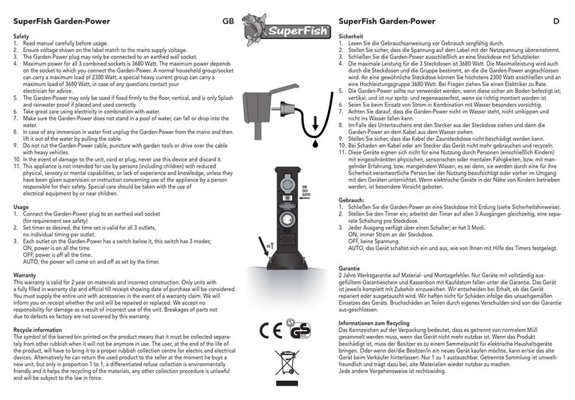 SuperFish Garden-Power User manual