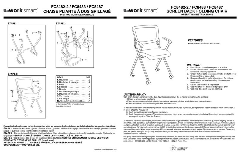 Office Star Products Work Smart FC8482-2 operating instructions