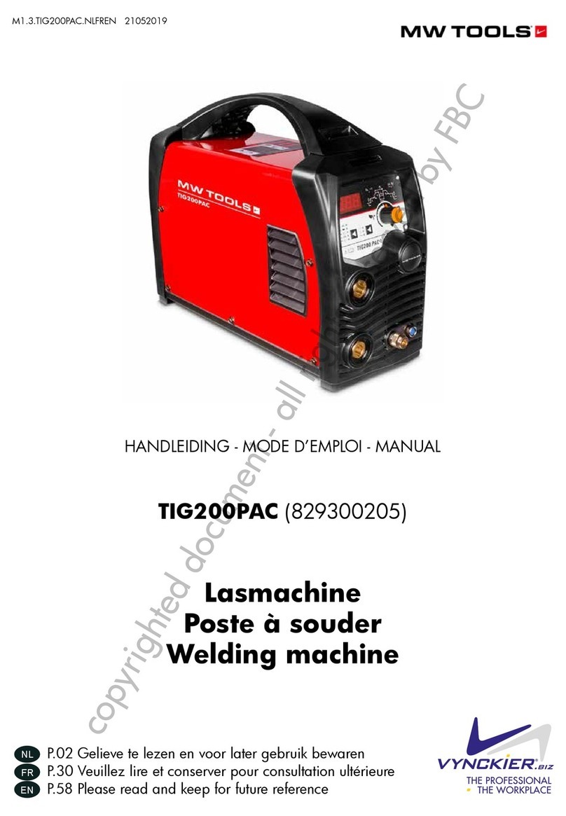 MW TOOLS TIG 200 PAC manual