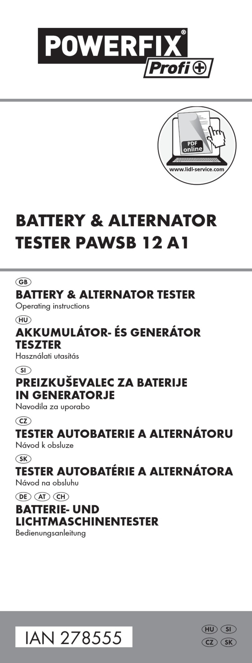 Powerfix Profi 278555 operating instructions