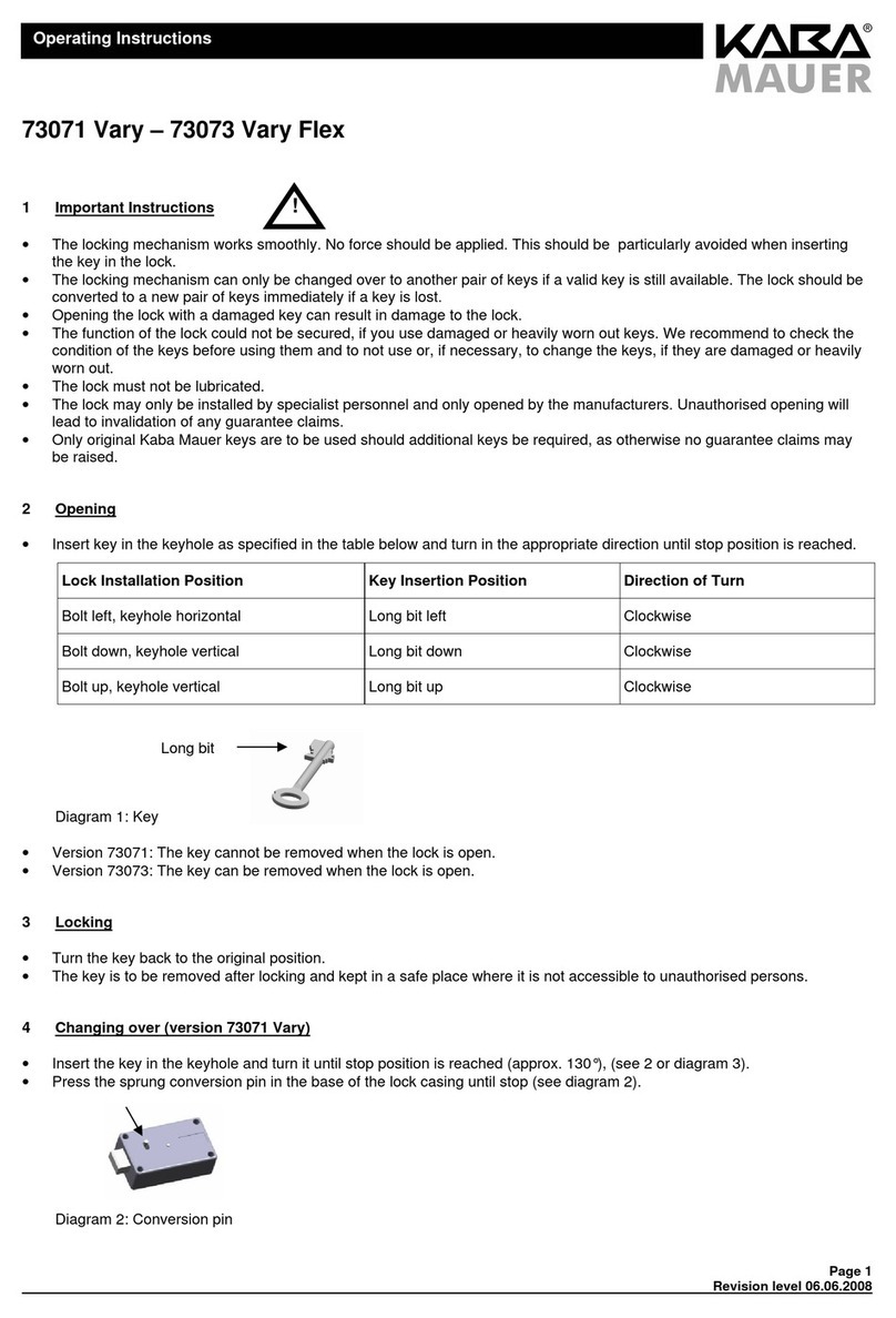 Kaba Mauer Vary 73071 User manual