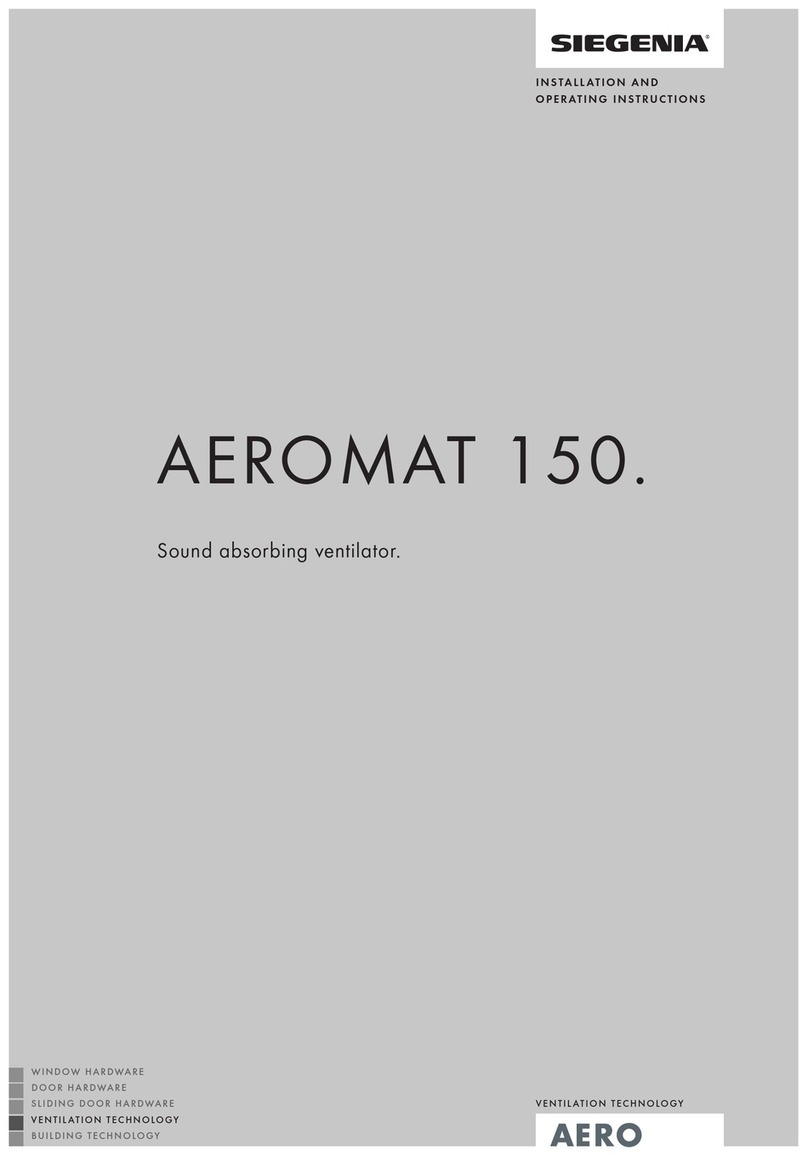 Siegenia AEROMAT 150 Installation and operating instructions