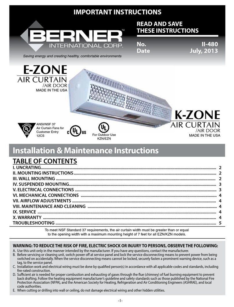 Berner K-ZONE KZN1030A Installation and operating instructions