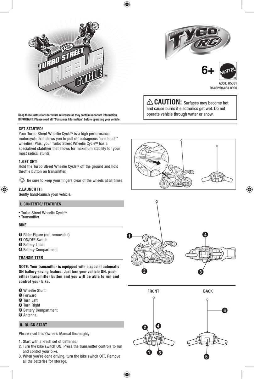 Mattel Tyco R/C Turbo Street Wheelie Cycle User manual