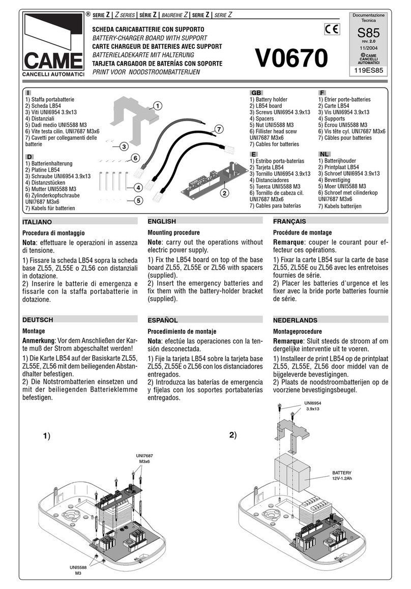 CAME Z Series manual