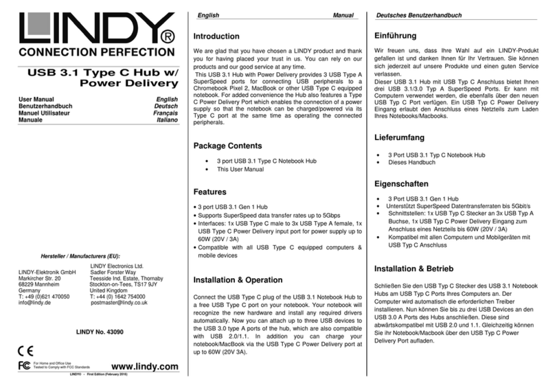 Lindy 43090 user manual