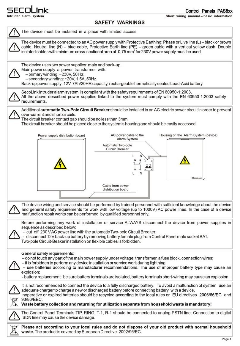 SECOLink PAS8 Series User manual