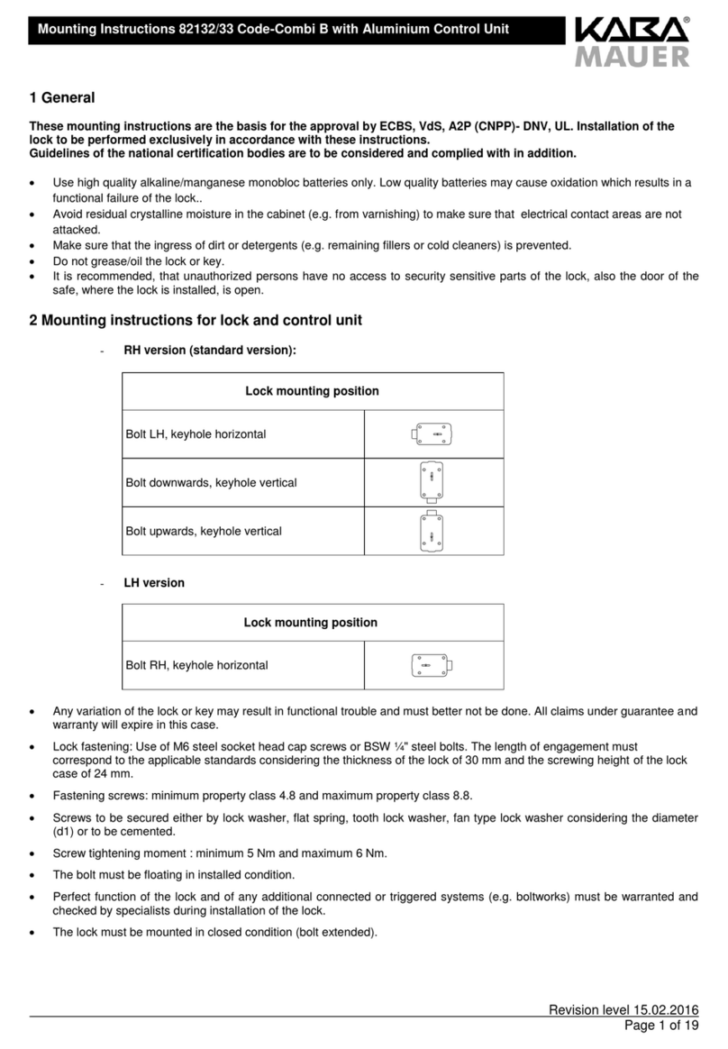 Kaba Mauer 82132 User manual