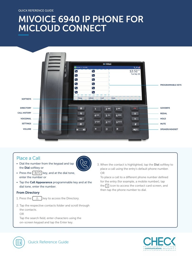 Mitel MiVoice 6940 User manual Mitel MiVoice 6940 User manual