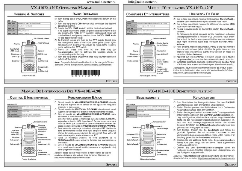 Vertex Standard VX-410E Series operating manual