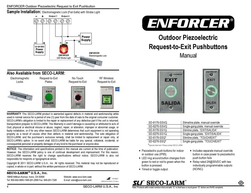 SLI SECO-LARM ENFORCER SD-6176-SSVQ manual