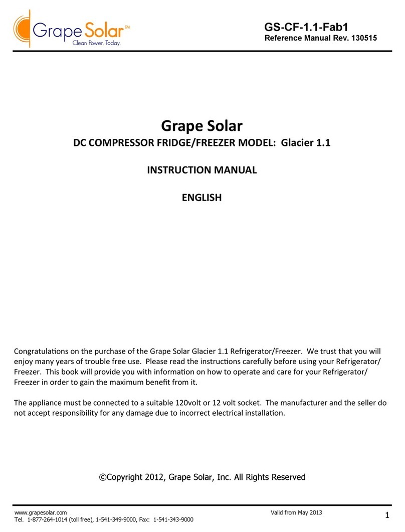 Grape Solar Glacier 1.1 GS-CF-1.1-Fab1 instruction manual