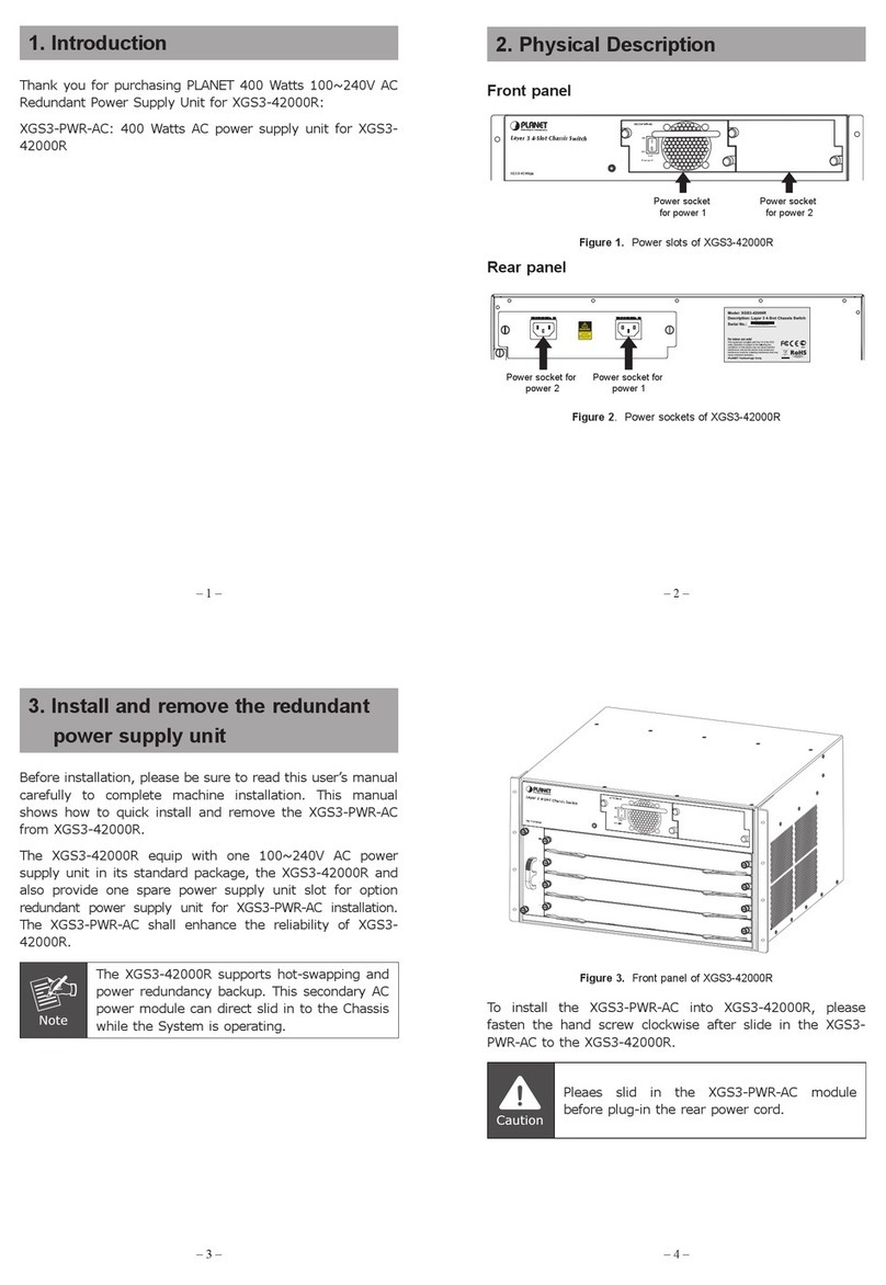 Planet XGS3-PWR-AC User manual
