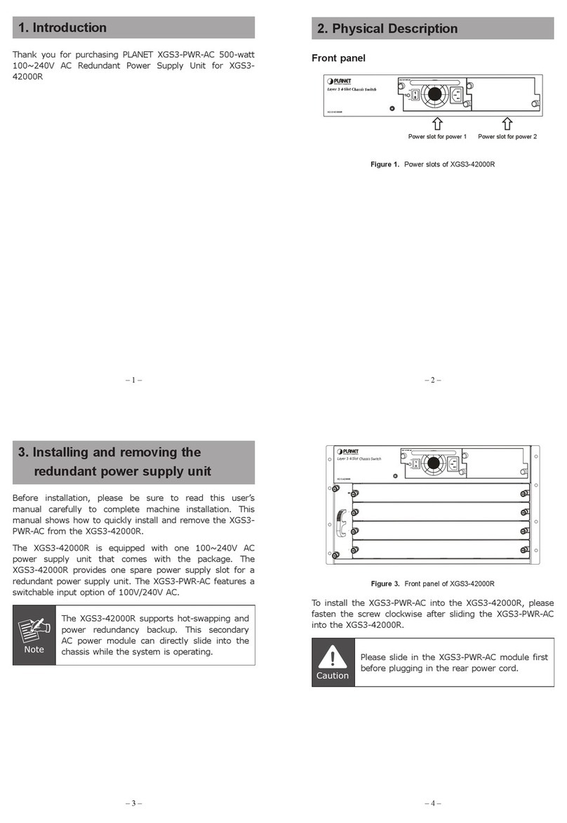 Planet XGS3-PWR-AC User manual