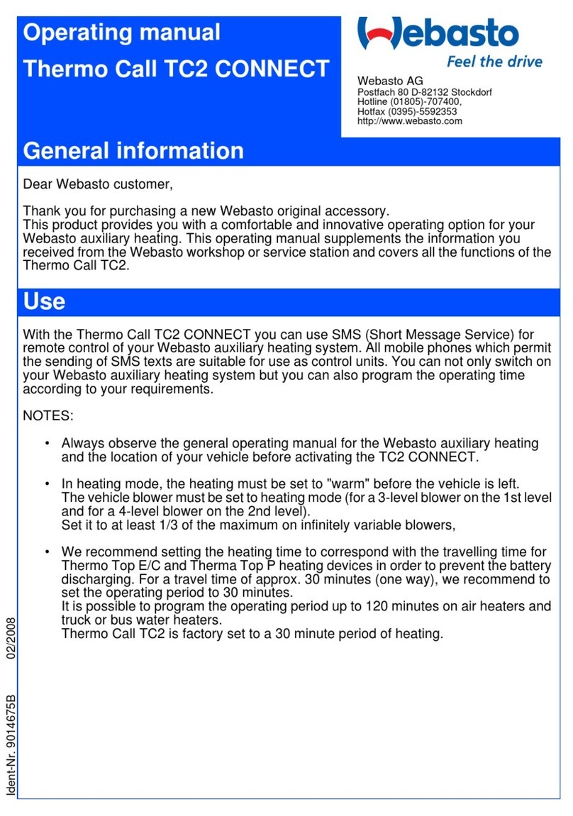 Webasto Thermo Call TC2 COMFORT User manual Webasto Thermo Call TC2 COMFORT User manual