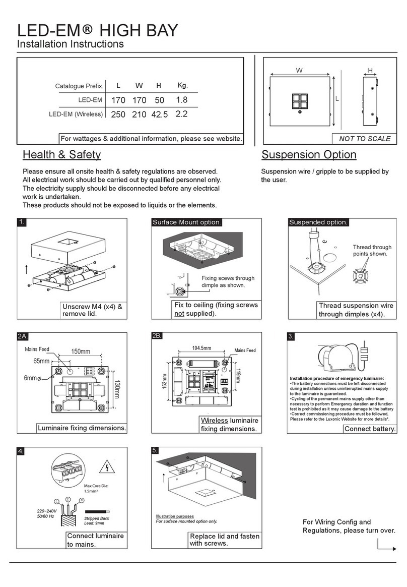 Luxonic LED-EM HIGH BAY installation instructions