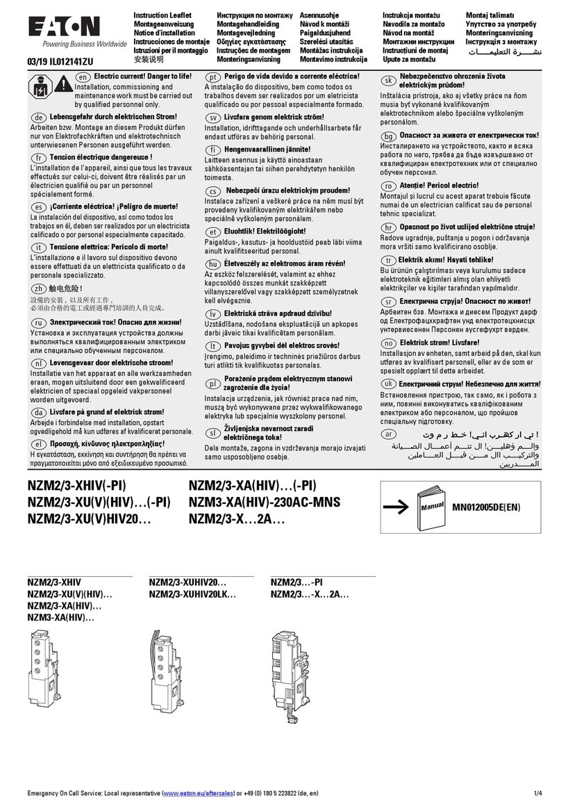 Eaton NZM2-XUHIV20 Series Instruction leaflet
