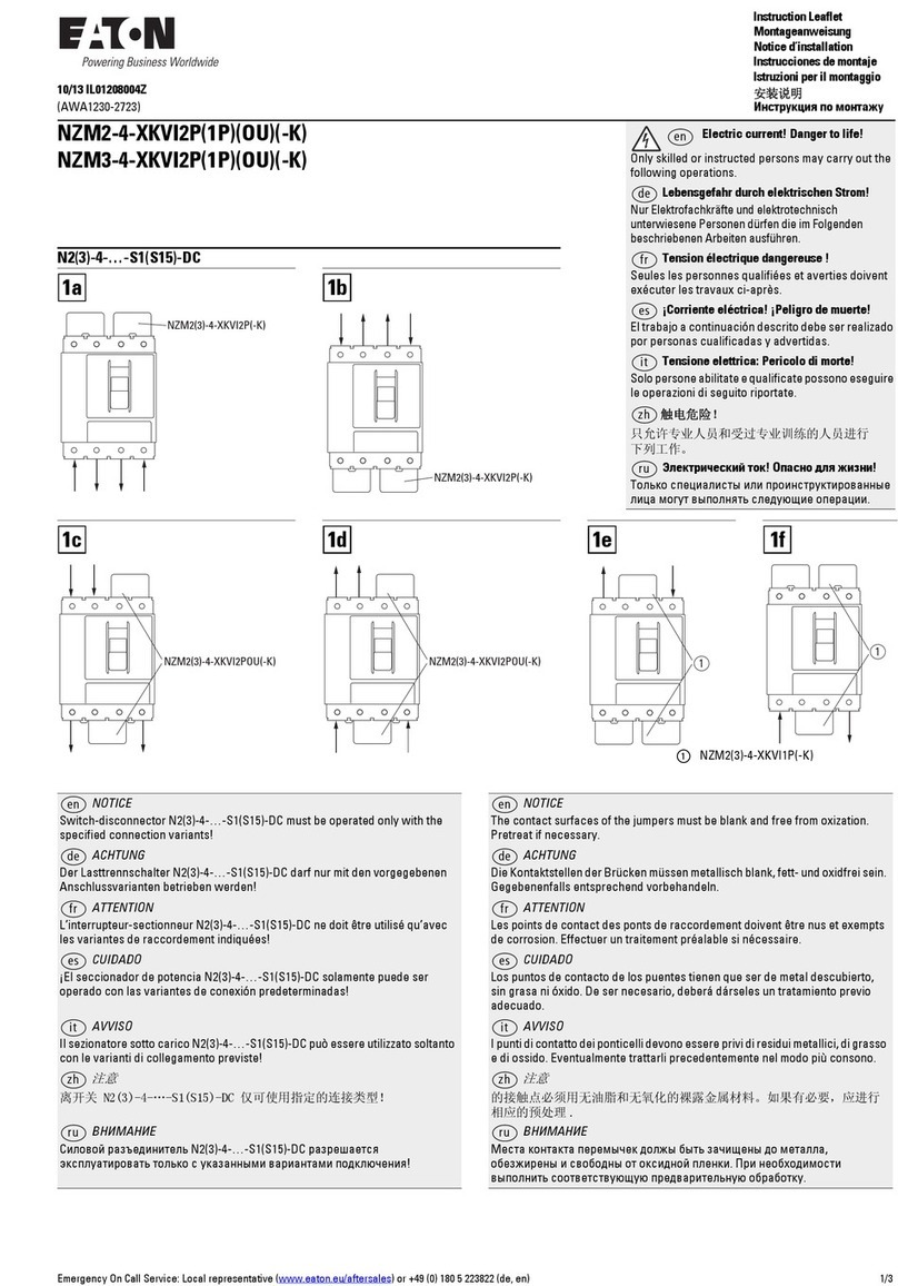 Eaton NZM3-4-XKVI2P Series Instruction leaflet