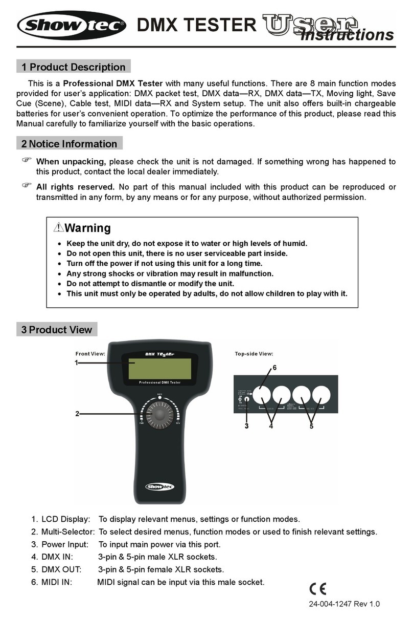 Show Tec DMX Tester User instructions Show Tec DMX Tester User instructions