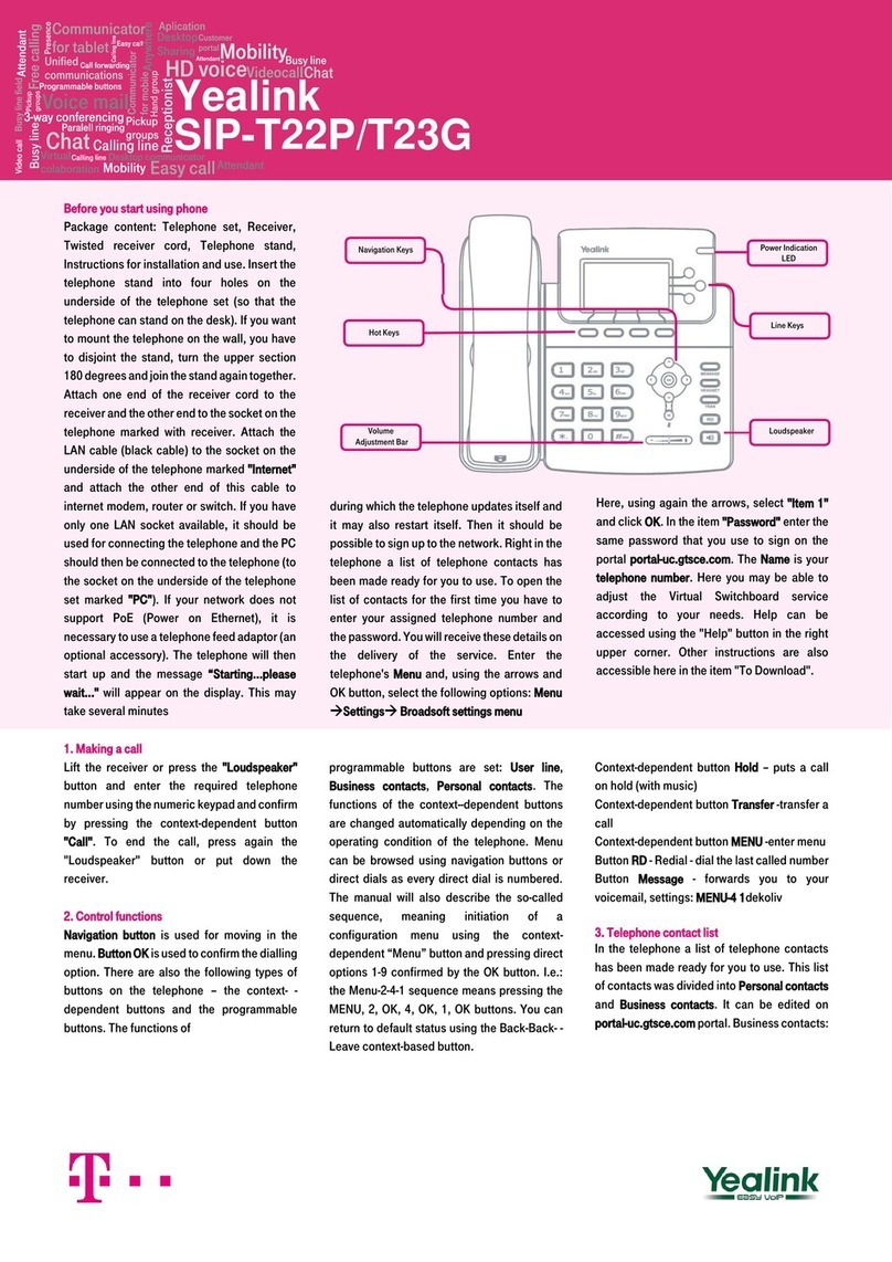 Yealink Yealink SIP-T22P Operator's manual