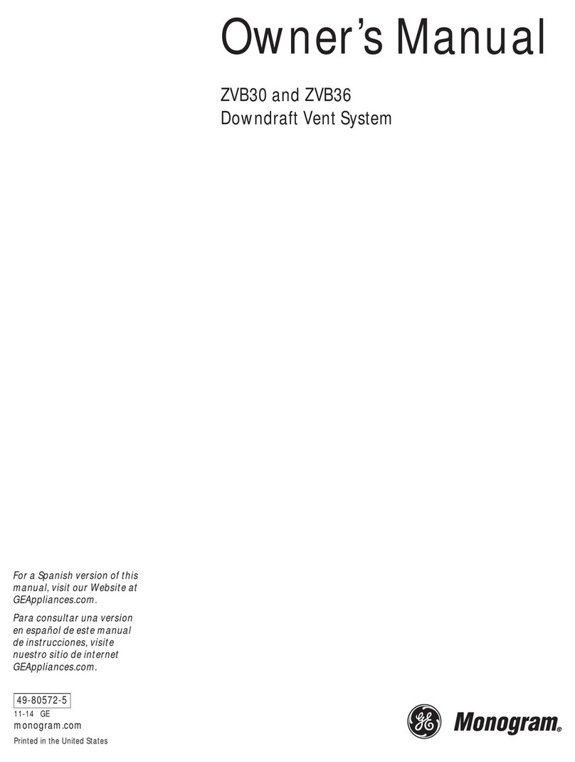 GE Monogram ZVB30 User manual