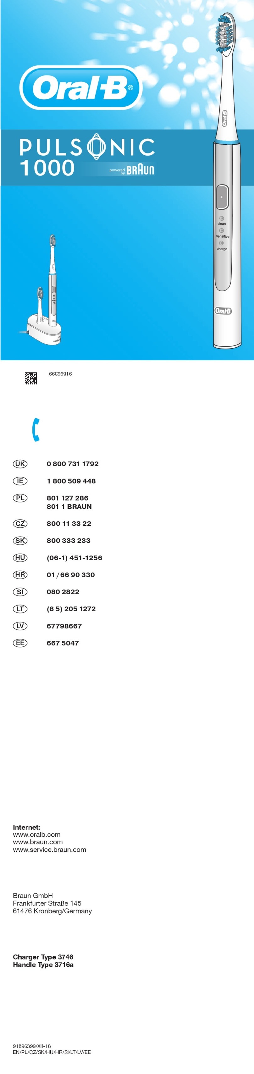 Braun Oral-B PULSONIC 1000 Quick guide