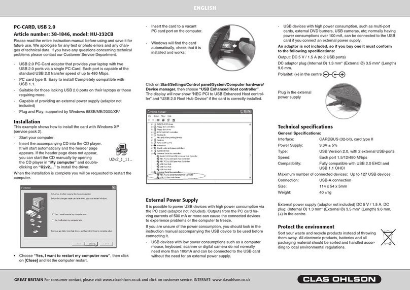 Clas Ohlson HU-232CB User manual