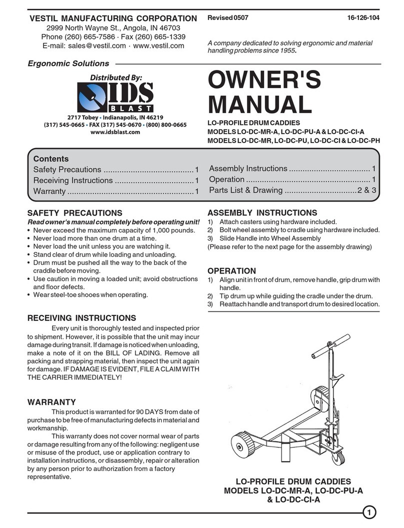 Vestil LO-DC-MR-A owner's manual