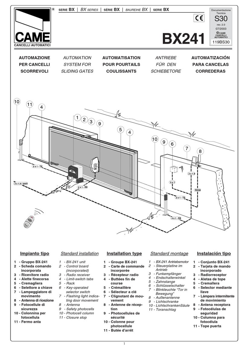 CAME BX Series User manual