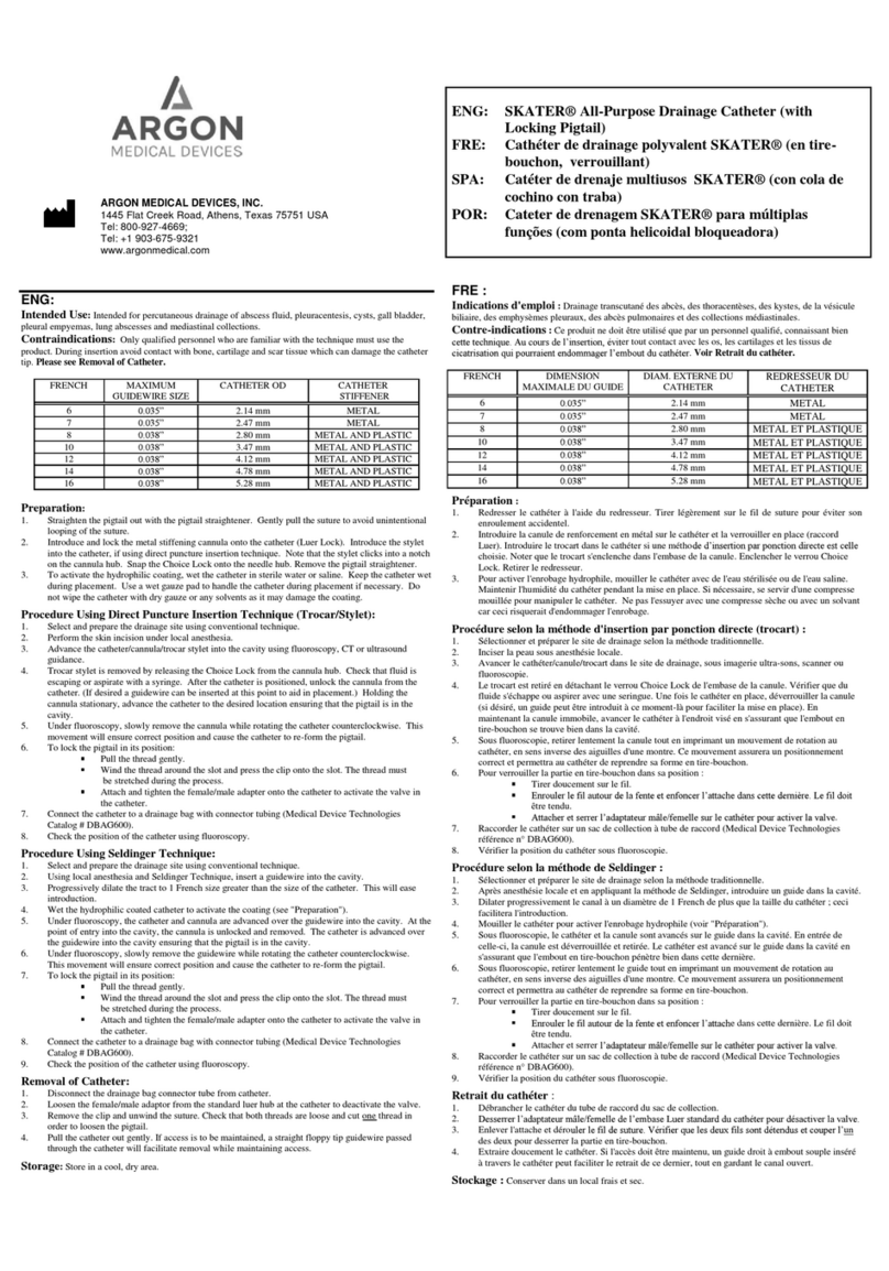 Argon Medical Devices SKATER quick start guide