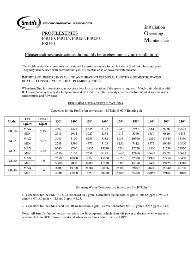 Smith's Heating First PROFILE Series User manual