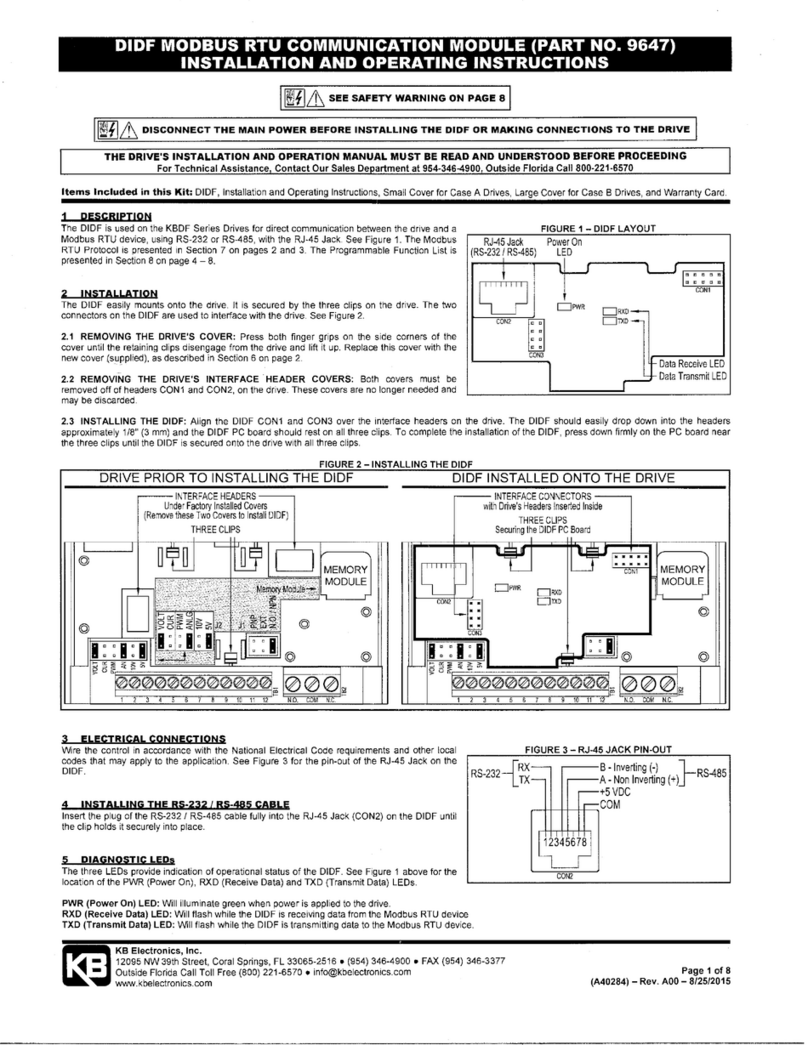 KB Electronics 9647 Installation and operating instructions