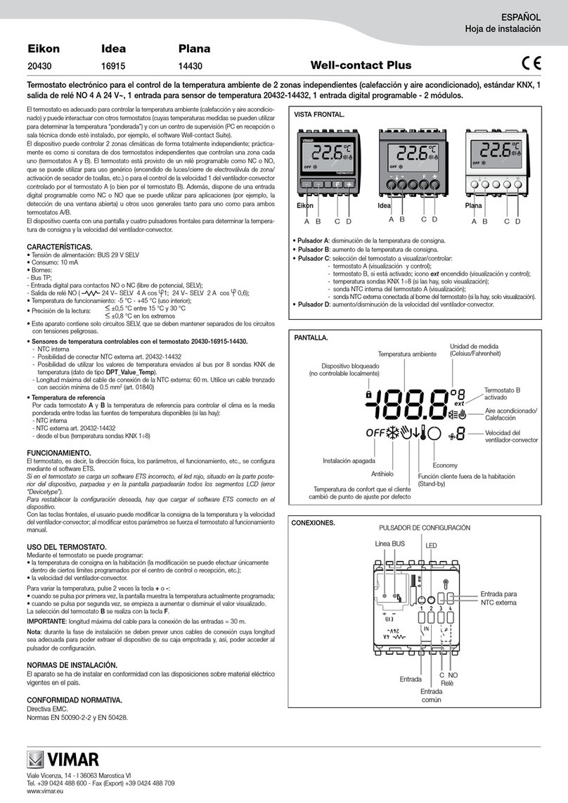 Vimar Eikon 20430 instruction sheet