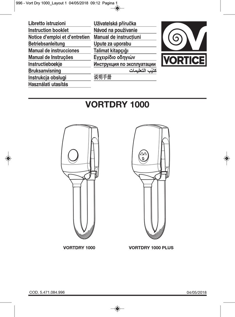 Vortice VORTDRY 1000 User manual