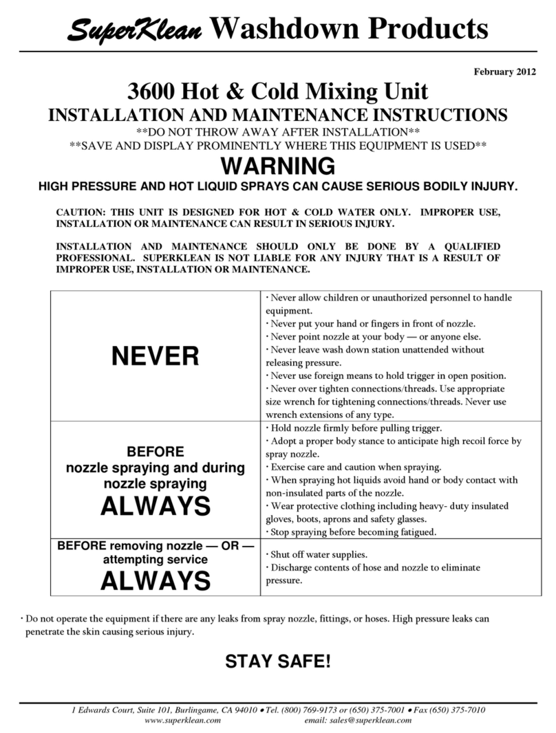 SuperKlean 3600 Series Installation and maintenance instructions