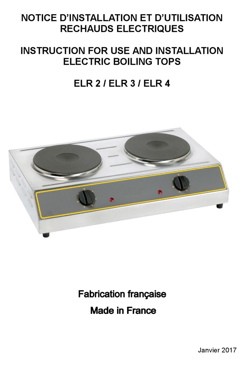 Roller Grill ELR 2 Instructions for use and installation Roller Grill ELR 2 Instructions for use and installation