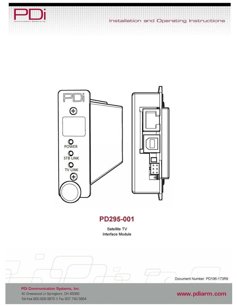 PDi PD295-001 Installation and operating instructions